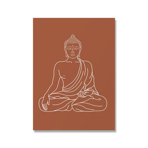 Mandala Buda loto colores neutros Boho pared arte lienzo impreso pintura póster imagen Zen Yoga sala de estar hogar Decoración Interior