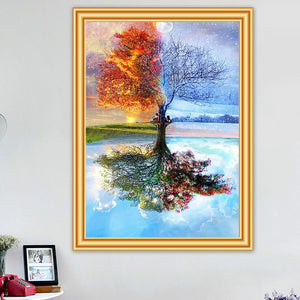 DIY 5D diamante pintura paisaje árbol fantasía punto de cruz Kit completo taladro cuadrado bordado mosaico arte imagen hogar Decoración regalo