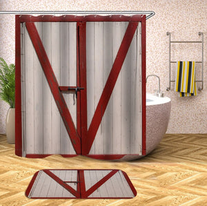 Rideaux de douche en bois 3D rideaux de douche en tissu imperméable avec crochets rideau de salle de bain rideau de bain drôle ou tapis