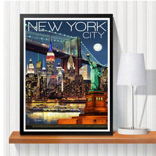 Load image into Gallery viewer, HUACAN Full Drill Diamond Painting New York City Picture Of Rhinestone Diamond Embroidery Landscape Cross Stitch Home Decoration