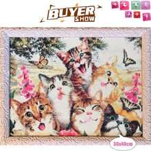 Load image into Gallery viewer, Huacan Diamond Mosaic Animal Diamond Painting Cats Diamond Embroidery Cross Stitch Flowers Picture Of Rhinestones Handcraft