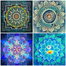 Carica l&#39;immagine nel visualizzatore della Galleria, HUACAN Pittura Diamante 5D Mandala Punto Croce Quadrato Pieno Nuovo Arrivo Diamante Ricamo Fiore Mosaico Artigianato Wall Art
