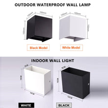 Carica l&#39;immagine nel visualizzatore della Galleria, Lampada da parete a LED 6W 12W IP65 Lampada da parete per giardino con portico ad angolo regolabile impermeabile per esterni AV85-265V Lampada per illuminazione interna in alluminio