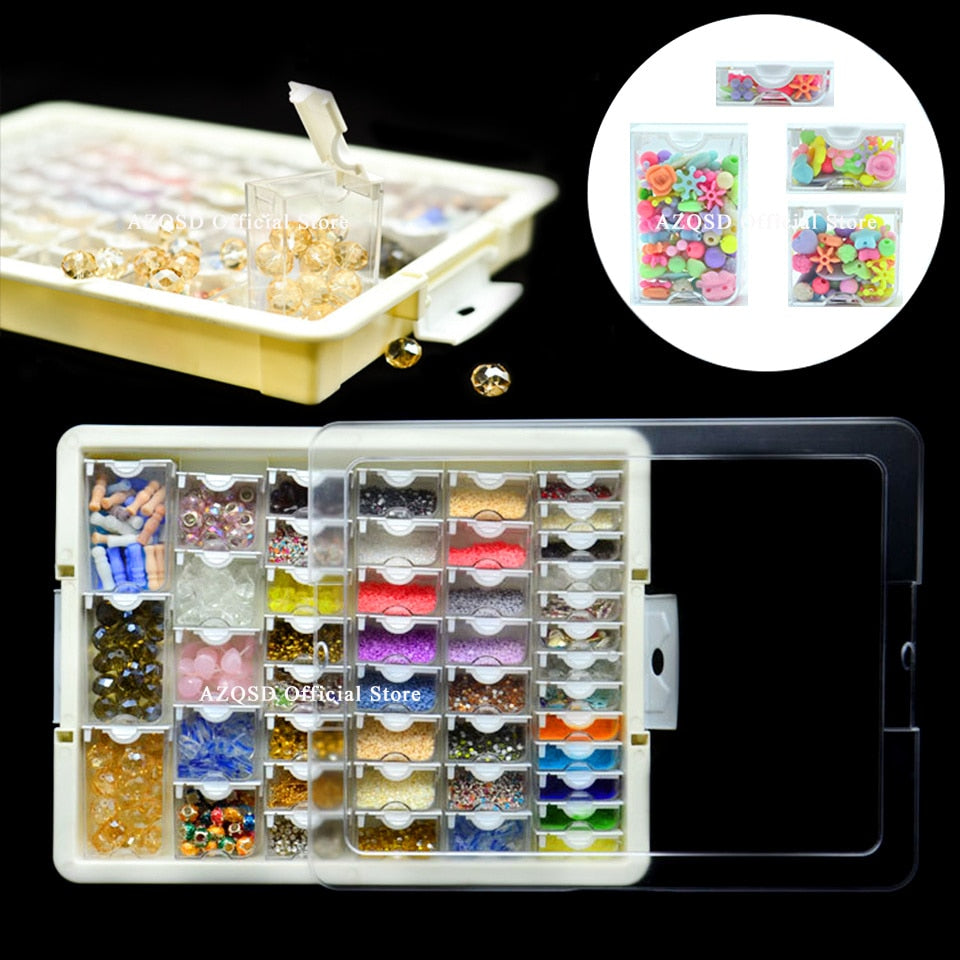 AZQSD контейнеры для сверл для алмазной живописи, аксессуары для инструментов для мозаики, ювелирные изделия в клетку, прозрачная коробка для хранения с алмазной вышивкой