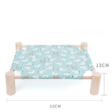 Cargar imagen en el visor de la galería, Cama elevada para gatos, hamacas para gatos, cama de lona de madera, cama de salón para gatos pequeños, conejos, gatos, perros, lona duradera, suministros para el hogar para mascotas