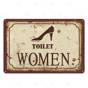Знак для унитаза, металлическая винтажная металлическая вывеска для ванной комнаты, жестяная вывеска, настенный декор для туалета, ванной комнаты, туалета