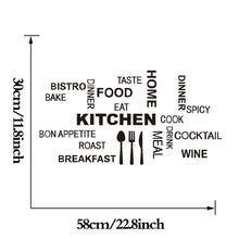 Load image into Gallery viewer, Kitchen Wall Stickers Vinyl Wall Decals for Kitchen English Quote Home Decor Art Decorative Stickers PVC Dining Room For Bar PVC