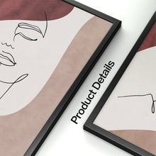 Cargar imagen en el visor de la galería, Cuadro sobre lienzo para pared de niña con cuerpo de flor de línea dibujada, carteles nórdicos abstractos e impresiones, imágenes de pared para decoración para las paredes del salón