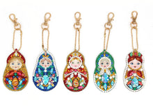 Cargar imagen en el visor de la galería, Llavero con pintura de diamantes 5D DIY, colgante de bordado de diamantes de imitación, Kits de manualidades DIY, pintura de diamantes, llavero de punto de cruz, accesorios