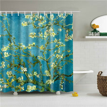 Cargar imagen en el visor de la galería, Floral bambú diente de león arce hoja flor tela impermeable poliéster ducha cortinas baño cortina baño accesorio impresión