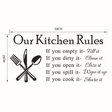 Load image into Gallery viewer, Kitchen Wall Stickers Vinyl Wall Decals for Kitchen English Quote Home Decor Art Decorative Stickers PVC Dining Room For Bar PVC