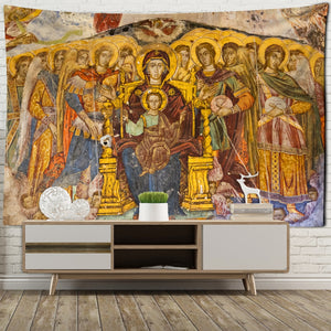 Imperium Romanum imagen tapiz rey Justiniano dinastía Retro pared tela tapices Boho hogar Decoración pared arte Mural macramé