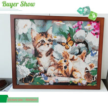 Load image into Gallery viewer, Huacan Diamond Mosaic Animal Diamond Painting Cats Diamond Embroidery Cross Stitch Flowers Picture Of Rhinestones Handcraft