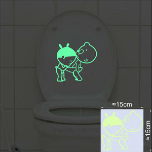 Stickers muraux salle de bain toilette décoration de la maison Stickers muraux amovibles pour autocollant de toilette pâte décorative décor à la maison lueur dans l'obscurité