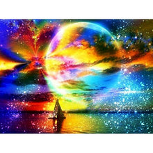 Cargar imagen en el visor de la galería, Gatyztory marco espacio DIY pintura por números paisaje pintura al óleo pintada a mano dibujo sobre lienzo decoración de la pared del hogar 60x75cm