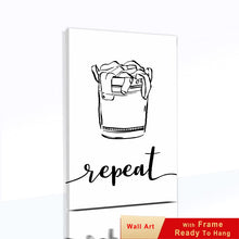 Load image into Gallery viewer, Laundry Shop Wash Dry Press Poster Sign Wall Art Pictures Decor Black White Prints Canvas Painting for Bathroom Cuadros