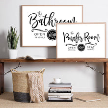 Laden Sie das Bild in den Galerie-Viewer, Badezimmerschild, Wandkunst, Leinwand, Gemälde, Poster, Bauernhaus, Hotel, Toilette, Dekor, Bilder, Zimmerdekoration, Pulverschild, Wand