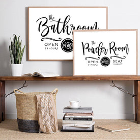 Badezimmerschild, Wandkunst, Leinwand, Gemälde, Poster, Bauernhaus, Hotel, Toilette, Dekor, Bilder, Zimmerdekoration, Pulverschild, Wand