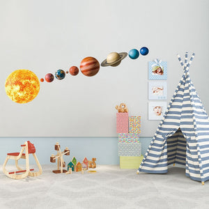 Adesivi da parete con pianeti del sistema solare per la camera dei bambini, soggiorno, decorazione della casa, adesivo da parete, decorazioni per la casa, decorazione da parete per la scuola materna dei bambini