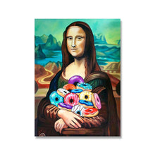 Загрузите изображение в программу просмотра галереи, Картина на холсте, принт, забавный настенный художественный туалет, Мона Лиза, бумажный постер для ванной комнаты, украшение дома, скандинавская модульная картина для гостиной