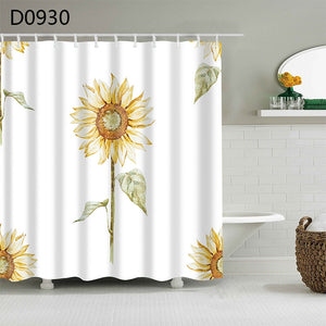 YOMDID Polyester Fiber Bath Curtain 3d Printed Shower Curtain with 12 Hooks for Home Bathroom Decor Bath Screen Cortina de ducha