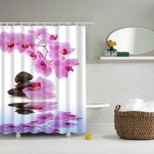 Cargar imagen en el visor de la galería, Floral bambú diente de león arce hoja flor tela impermeable poliéster ducha cortinas baño cortina baño accesorio impresión