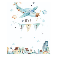 Загрузите изображение в программу просмотра галереи, Наклейки на стену с изображением самолета для мальчиков, детские комнаты, маленький городок, ПВХ, наклейки на стены, декор для стен детского сада, сделай сам, художественное украшение дома