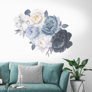 Watercolor Peony Flower Wall Stickers for Living room Bedroom Reading room Background Wall Decor Vinyl Wall Decals Home Decor