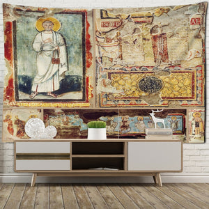 Imperium Romanum imagen tapiz rey Justiniano dinastía Retro pared tela tapices Boho hogar Decoración pared arte Mural macramé