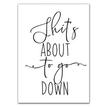 Cargar imagen en el visor de la galería, Cartel divertido de lienzo para baño, impresiones artísticas para pared, disfruta de tu caca, permanece sentado, carteles de baño, decoración de pared para baño CH113