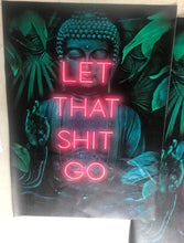 Загрузите изображение в программу просмотра галереи, Будда, принты на холсте и постер Let That Shit Go, цитата, искусство для ванной комнаты, женская картина, настенная картина для декора ванной комнаты, туалета