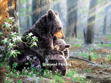 Cargar imagen en el visor de la galería, Bordado de diamantes, Animal Natural, pintura de diamantes cuadrados completos, imágenes de osos, diamantes de imitación, punto de cruz, mosaico de diamantes, decoración del hogar