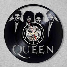 Carica l&#39;immagine nel visualizzatore della Galleria, Orologio da parete Queen Rock Band Design moderno Tema musicale Orologi classici con dischi in vinile Orologio da parete Decorazioni per la casa d&#39;arte Regali per musicisti