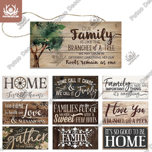 Putuo Decor Home Wooden Signs Family Wood Wall Plaque Wood Art Home Decor for Friendship Wooden Pendant Home Wall Decoration