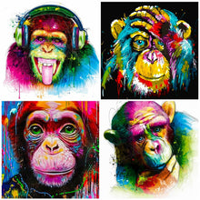Carica l&#39;immagine nel visualizzatore della Galleria, HUACAN 5D Fai Da Te Diamante Ricamo Punto Croce Scimmia Pittura Diamante Pieno Quadrato/Rotondo Animale Mosaico Decorazione Della Casa Regalo