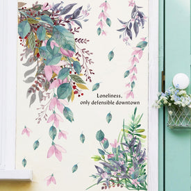 Adesivi murali foglie multicolori nordiche per soggiorno camera da letto Decalcomanie murali in vinile ecologiche Murales artistici Poster Decorazioni per la casa