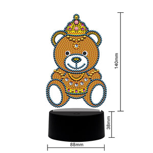 Nuevo diseño 7 colores disponibles lámpara de mesa LED 5D diamante pintura luz diamante mosaico bordado punto de cruz Animal hogar Decoración