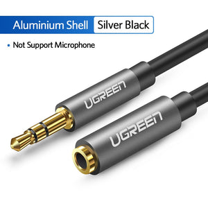 UGREEN 3,5mm Jack AUX Audio macho a hembra Cable de extensión con micrófono estéreo 3,5 adaptador de Audio Compatible para auriculares de PC