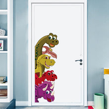 Load image into Gallery viewer, Removable Cartoon Dinosaur Wall Stickers for Door Decor Kids room Nursery Vinyl Wall Decals Art Wall Murals Home Decoration