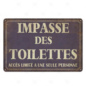 Toilet Sign Plaque Metal Vintage Bathroom Metal Sign Tin Sign Wall Decor For Toilet Bathroom Restroom