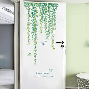 Большие зеленые наклейки на стену с виноградной лозой для спальни, гостиной, дивана, ТВ, фон, декор для стен, листья, растения, наклейки на стены, украшение для дома