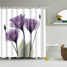 Cargar imagen en el visor de la galería, Floral bambú diente de león arce hoja flor tela impermeable poliéster ducha cortinas baño cortina baño accesorio impresión