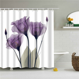 Floral bambú diente de león arce hoja flor tela impermeable poliéster ducha cortinas baño cortina baño accesorio impresión