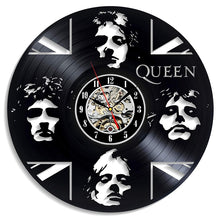 Carica l&#39;immagine nel visualizzatore della Galleria, Orologio da parete Queen Rock Band Design moderno Tema musicale Orologi classici con dischi in vinile Orologio da parete Decorazioni per la casa d&#39;arte Regali per musicisti