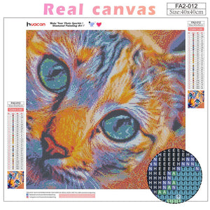 HUACAN 5D Diamond Painting Full Animal Embroidery Cat Cross Stitch Home Decoration Mosaic Handmade