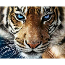 Carica l&#39;immagine nel visualizzatore della Galleria, Dipingi con i numeri Fai da te Testa di tigre bianca nera Dipinge con i numeri Kit Regalo per adulti Colorazione Immagine di animali su tela Vernice acrilica