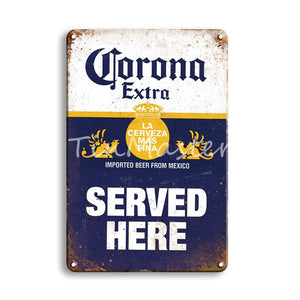 NUEVA Corona Extra Beer Poster Cover Decoración de pared Letrero de metal Vintage Pub Bar Baño Hogar Playa Sala de estar Decoración Carteles de chapa