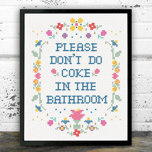 Don't Do Coke Wall Please Don't Do Coke In The Bath Art Canvas Painting Print Poster Toilet Wall Imagen decorativa Sin marco