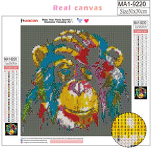 Carica l&#39;immagine nel visualizzatore della Galleria, HUACAN 5D Fai Da Te Diamante Ricamo Punto Croce Scimmia Pittura Diamante Pieno Quadrato/Rotondo Animale Mosaico Decorazione Della Casa Regalo