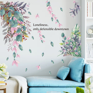 Скандинавские разноцветные наклейки на стену с листьями для гостиной, спальни, экологически чистые виниловые наклейки на стены, художественные фрески, плакат, домашний декор